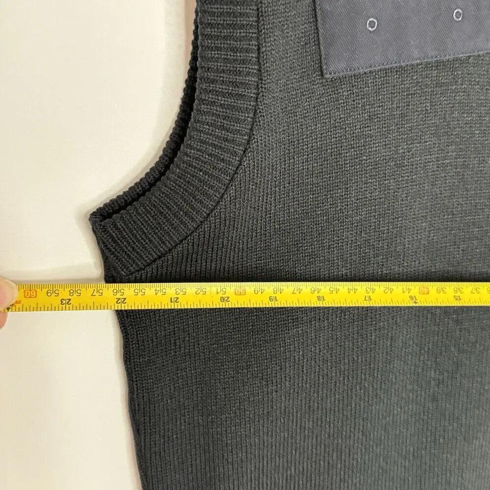 Sweater Vest Uniform Black With Blue Knit Size L VF Imagewear